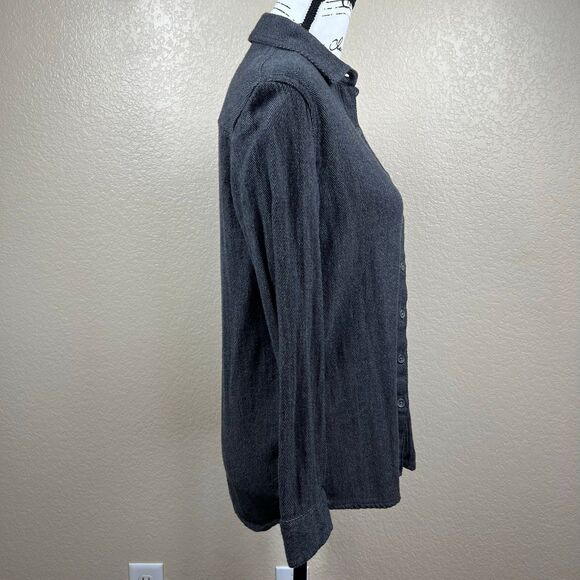 Lily & Lottie Women Gray Long Sleeve Button-Down Shirt XS academia preppy cotton - Picture 12 of 15